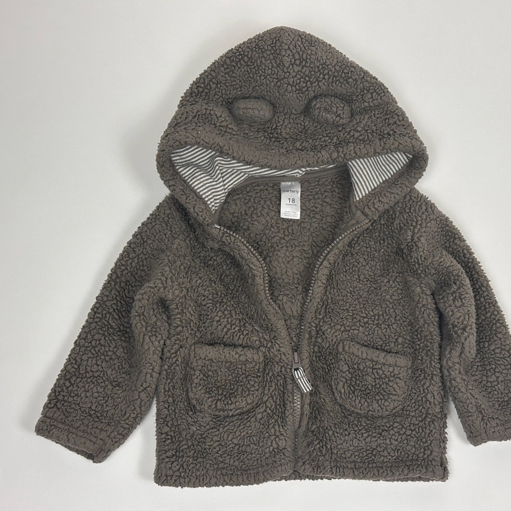 Toddler Sherpa Bear Zip Up Jacket